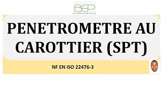 Géotechnique Pénétromètre au carottier Comment interpréter le SPT selon la norme NF EN ISO 224763 [upl. by Franckot510]