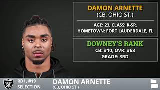 Las Vegas Raiders Select CB Damon Arnette From Ohio State w Pick 19 In 1st Round Of 2020 NFL Draft [upl. by Aoht]