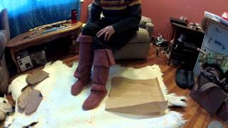 RainbowBrights Deer Hide Use  Make Moccasins part 1 [upl. by Gadmann]