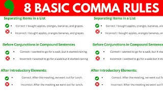 6 Comma Rules English Writing Essentials  How to Use Commas [upl. by Kinsler789]