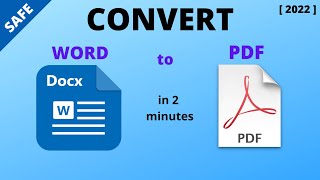 CONVERT  WORD to PDF  DOCX to PDF  For Free 2022 [upl. by Finnigan]