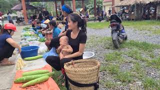 Daily work of breastfeeding harvesting vegetables and fruits to sell at the market [upl. by Chico919]