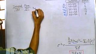 8 Biostatistics lecture  Standard deviation of grouped frequency data [upl. by Panthea900]