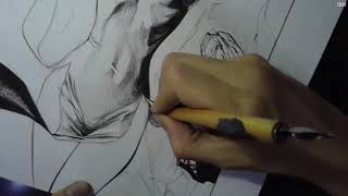 Yusuke Murata  Speed drawing Tatsumaki  Inking [upl. by Aikas337]