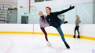 Madison Chock amp Evan Bates warming up at the Ice Academy of Montreal [upl. by Wrightson]