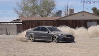 Mercedes CLK Black Series HOONING in the DesertEPIC Drifts amp Donuts [upl. by Dode]