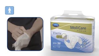 Pose sur patient debout des couches Molicare Premium Elastic HARTMANN [upl. by Burnley]