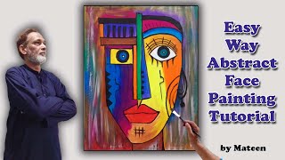 Easy Way Abstract Face Painting Tutorial  Time Lapse Video Step by step [upl. by Wing]