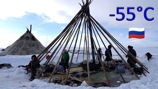 Far North Survival Building the dwelling of the Nenets  CHUM🦌 Reindeer migration to the Arctic [upl. by Arney703]