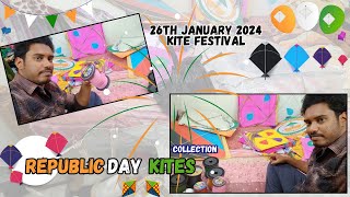 Republic Day Kites Collection For Gandipet Kite Festival 2024  Monogold Manjha and Tun Tun Manjha [upl. by Ataner]