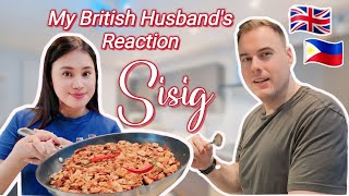 British Husband Tries FILIPINO SISIG for the first Time  Filipina Daily Life in UK filipinofood [upl. by Namien]