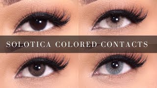 SOLOTICA COLORED CONTACTS ON DARK BROWN EYES [upl. by Field]