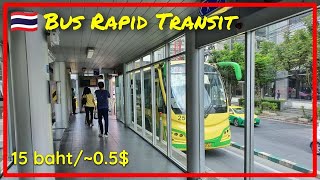 🇹🇭 BRT Sathorn  Ratchapruek Route  Bangkok 🚌 [upl. by Aleirbag722]