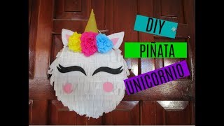 DIY PIÑATA DE UNICORNIO  PIÑATA DE CARTÓN  FIESTA DE CUMPLEAÑOS [upl. by Narol]