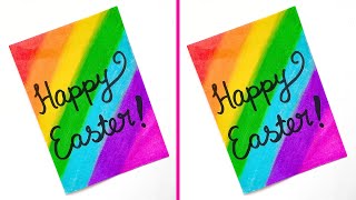 Easy amp Beautiful Easter Card Ideas  Easter card from white paper  Colorful Spring Easter Card Idea [upl. by Ffilc]