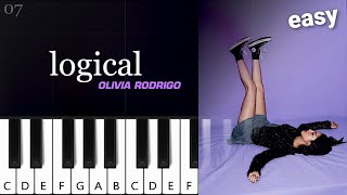 Olivia Rodrigo  logical  EASY PIANO TUTORIAL [upl. by Ennaeilsel]