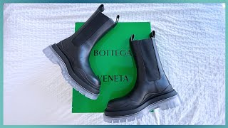 Bottega Veneta BV tire boots 👢unboxing  review  tryon are these worth the splurge [upl. by Velvet]