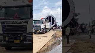 Truck delivering heavy material with 448 wheels 😱🔥  monster motivation bollywood song music [upl. by Eniale]