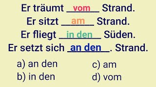 Deutsch lernen Deutsche Grammatik am Strand an den Strand vom Strand träumen in die Sonne im [upl. by Lihka8]