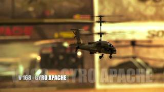 V168 RC Mini Army AH64 Apache Gyro Helicopter Viefly [upl. by Rhianon]