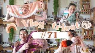 Chaussettes gilet pull châle multi encours  Vlog Tricot 71 [upl. by Erual]