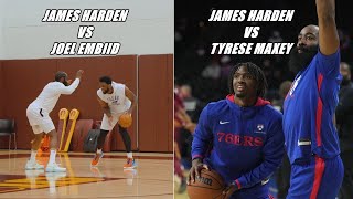 James Harden Heated One On One VS Joel Embiid amp Tyrese Maxey At 76ers Practice 🔥 [upl. by Romine204]