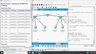 361 Packet Tracer  Implement VLANs and Trunking [upl. by Port]