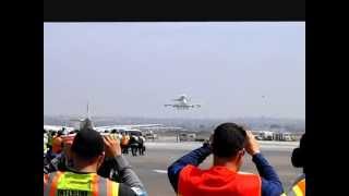 Endeavour Space Shuttle Landing from LAX Airport Ramp [upl. by Demetria]