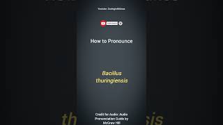 Bacillus thuringiensis Pronunciation  Microbiology Pronunciation Guide  Microbial Nomenclature [upl. by Aynik]