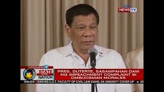 Impeachment complaint laban kay Ombudsman Conchita Carpio Morales isusunod na raw ni Pres Duterte [upl. by Leandre]