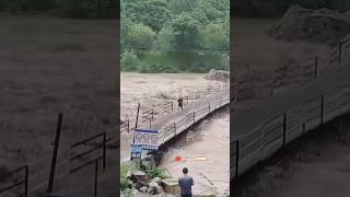 Shocking Bridge Collapse Due to Overflow Water Damage  Bridge Flooding Disaster [upl. by Simonette740]