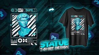 Design Trendy Statue Streetwear in Photoshop  Statue Tee  Unique Vaporwave TShirt Design [upl. by Robinia]