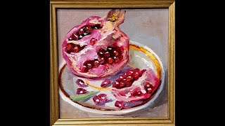 Рисуем гранат маслом Pomegranate Vugar Mamedov [upl. by Azmuh]