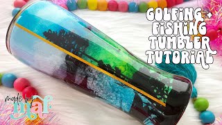 Golfing amp Fishing Alcohol Ink Tumbler Tutorial [upl. by Cila]