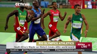 South Africas Wayde van Niekerk breaks 400m world record [upl. by Engamrahc276]