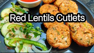 Red Lentils Recipe Vegan  Red Lentils Cutlet in Air Fryer  EktasKitchen [upl. by Suivart995]