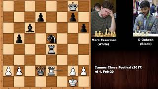 SmithMorra Gambit Marc Esserman vs Dommaraju Gukesh 2017 [upl. by Dnalyar705]