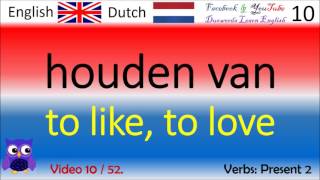 10 Verbs Present 2  Nederlands  Engels Woorden  Dutch  English Words Engels termijn training [upl. by Cicenia]