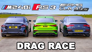 Audi RS3 Sportback vs MercedesAMG A45S £60k 400bhp 4x4 hyperhatch showdown  Top Gear [upl. by Rosina730]