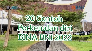 Video perkenalan diri BINA BNI 2022 [upl. by Ahsea]