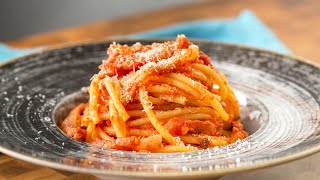 BUCATINI ALLAMATRICIANA  Ricetta originale perfetta [upl. by Skoorb]