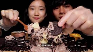 ASMR EXPLODING CHOCOLATE CHEESE CAKE HAAGEN DAZS ICE CREAM OREO 초콜릿 아이스크림 먹방 爆漿芝士蛋糕FT GF MAR ASMR [upl. by Hashim]