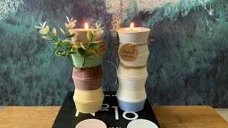 DIY Como hacer Porta velas de cemento en forma fácil Paso a paso candle holder Decoracion [upl. by Anhaj108]