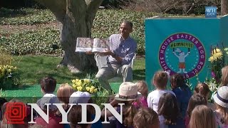 Bees Interrupt President Obamas reading of Where the Wild Things Are [upl. by Sirraj]