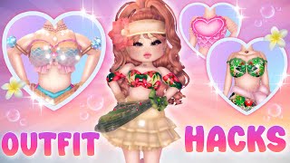 5 Cute Summer Outfit Hacks You MUST TRY in Royale 🏰 High  ROBLOX [upl. by Nerine]