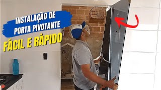 como instalar porta de vidro pivotante rápido e fácil [upl. by Sessler482]