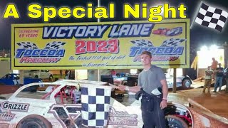 Winning My First Race In A 602 Late Model At Toccoa Raceway On 4292023 [upl. by Calmas352]