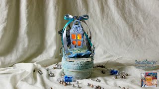 Winter Lantern with box of sweets  Stamperia Winter Tales collection and Sizzix 2021 collection [upl. by Enyrhtac572]