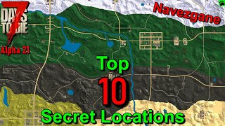 7 Days to Die Alpha 21 Top 10 Secret Map Locations [upl. by Anama]