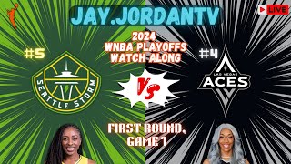 WNBA Playoffs 24  Seattle Storm vs Las Vegas Aces Game 1 Watchalong  First Round [upl. by Okihcas]